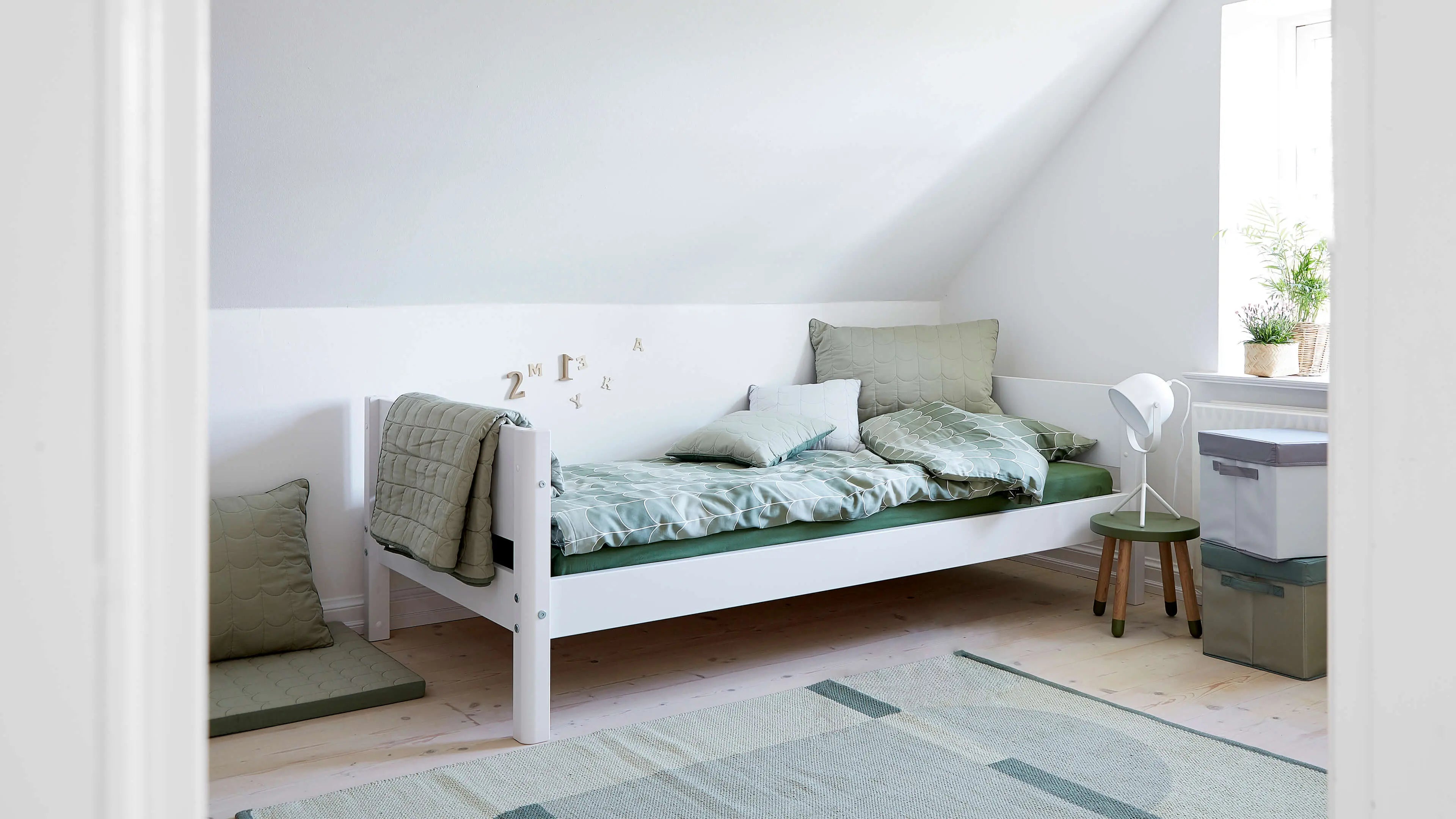 Lit simple, 90x200 cm, blanc
