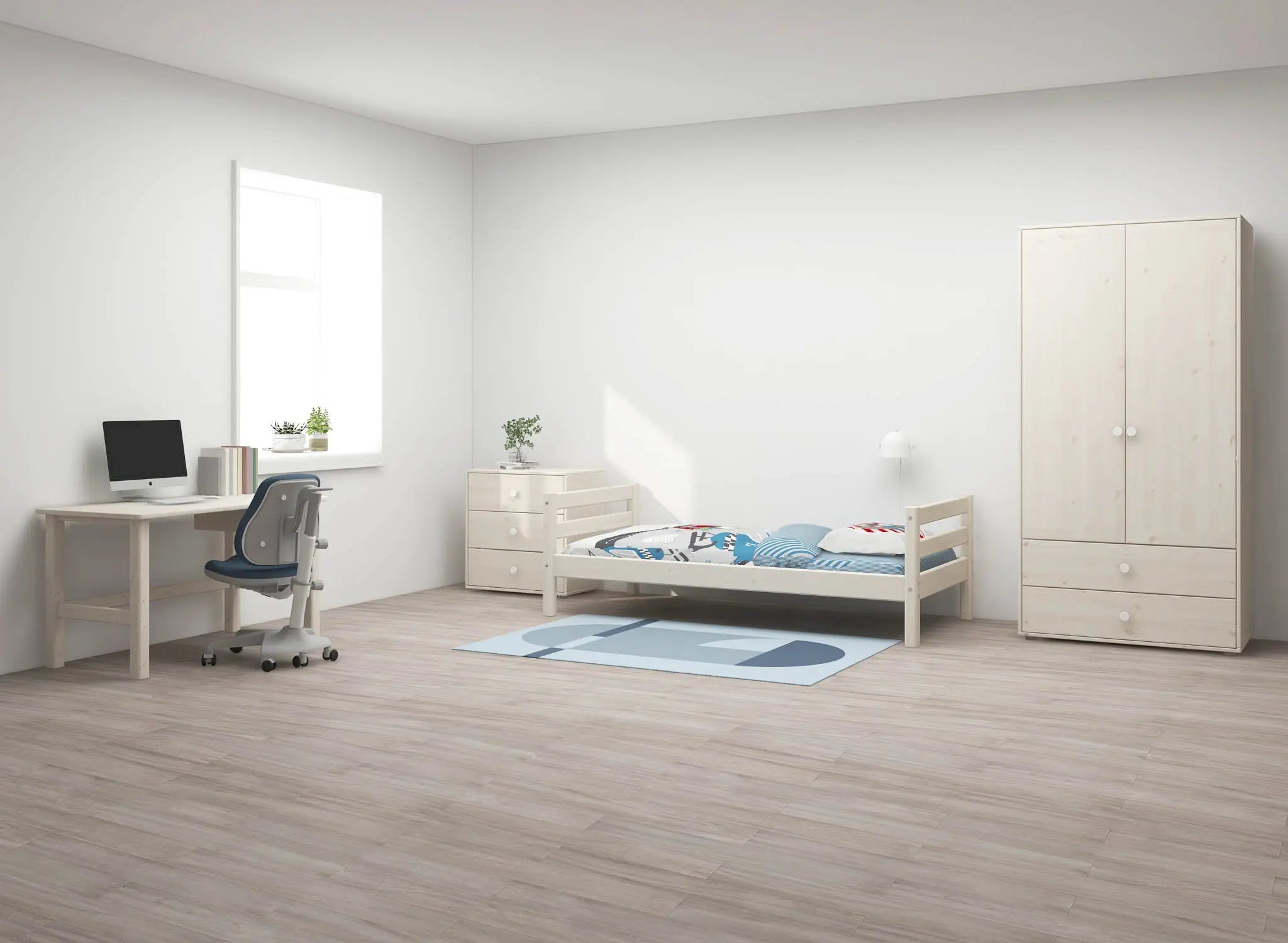 Lit simple, 90x200 cm, Blanc