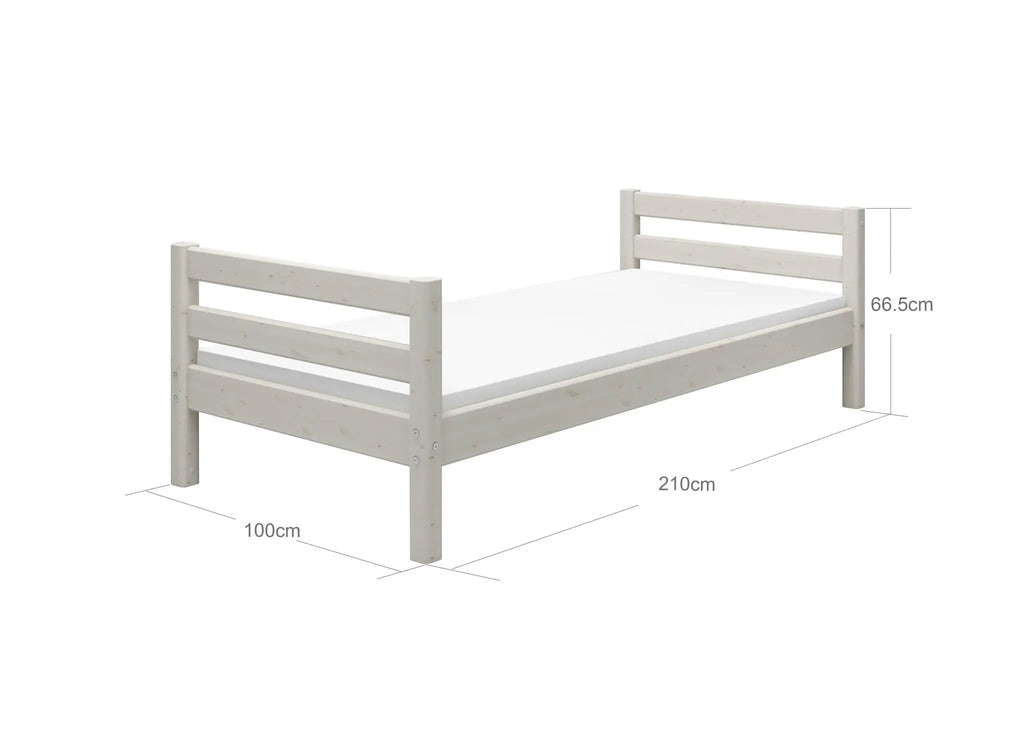 Lit simple, 90x200 cm, Blanc
