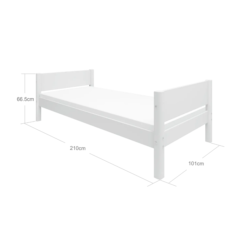 Lit simple, 90x200 cm, blanc