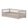 Lit simple avec lit gigogne, 90x200 cm, Gris