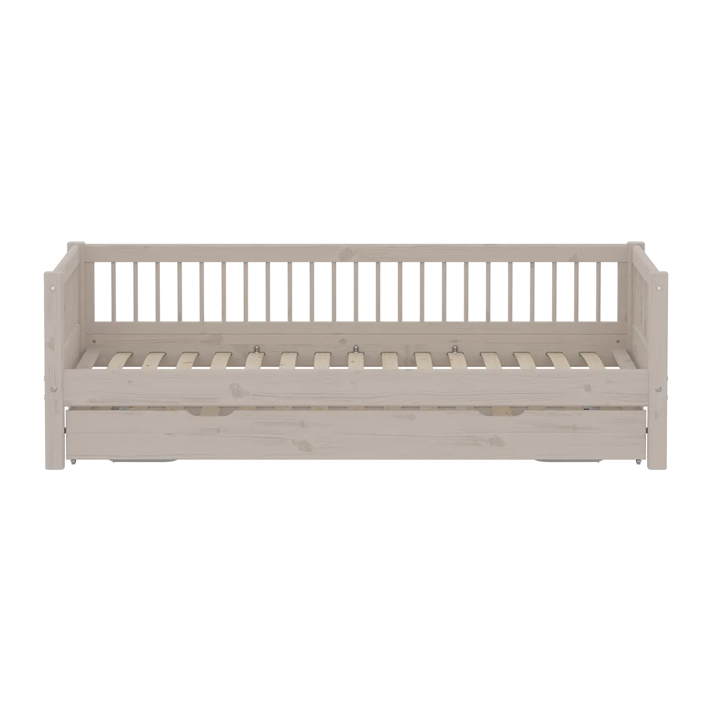 Lit simple avec lit gigogne, 90x200 cm, Gris