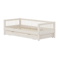 Lit simple avec lit d'appoint, 90x200 cm, Blanc