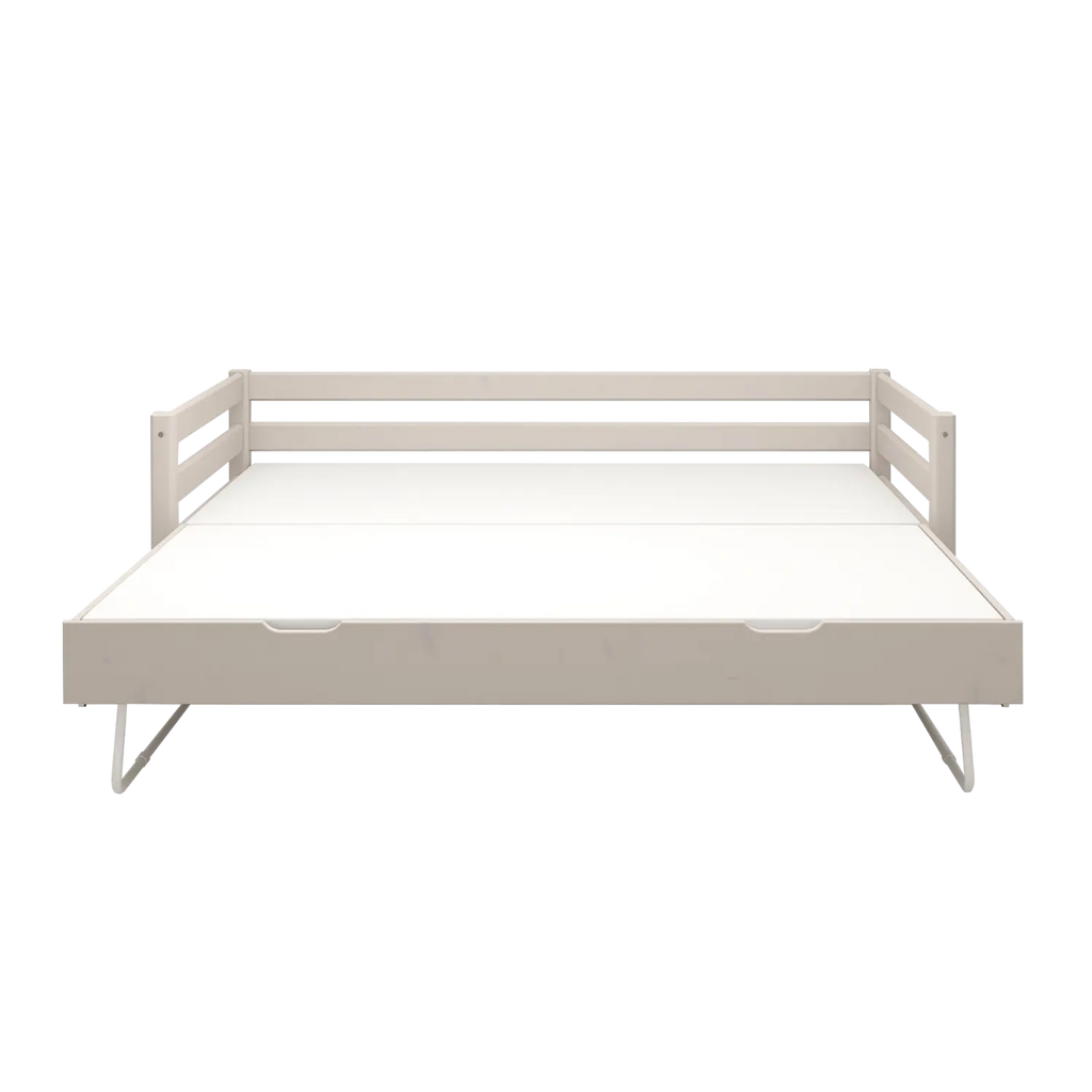 Lit simple avec lit gigogne, 90x200 cm, gris