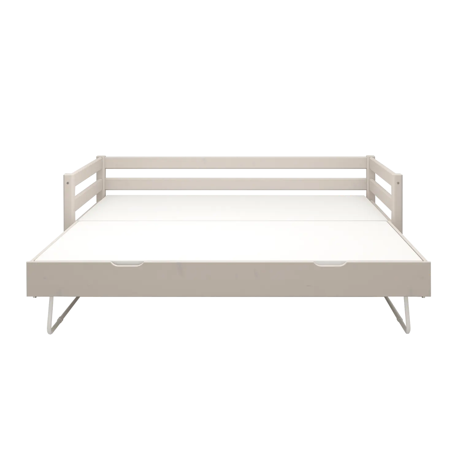 Lit simple avec lit gigogne, 90x200 cm, gris