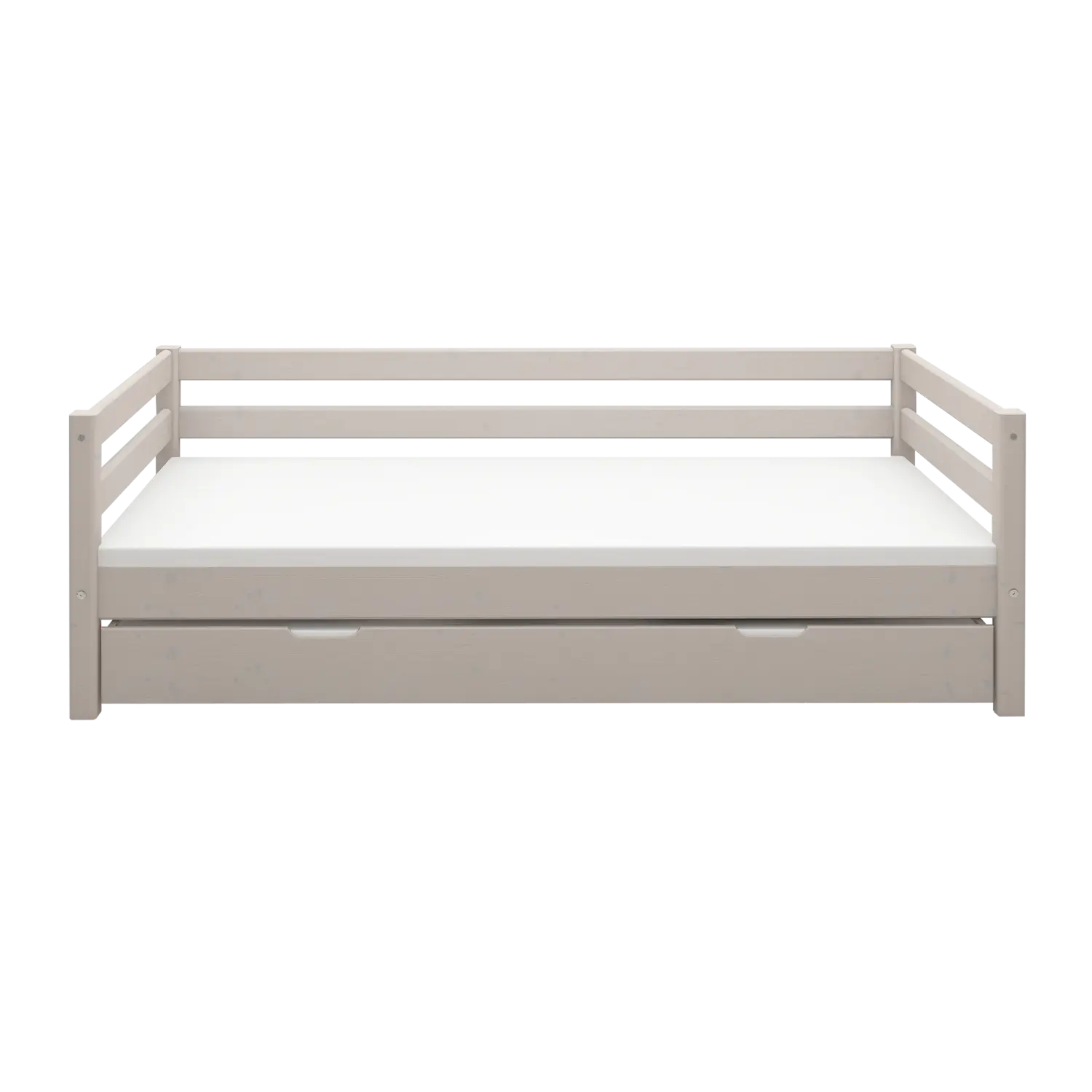 Lit simple avec lit gigogne, 90x200 cm, gris
