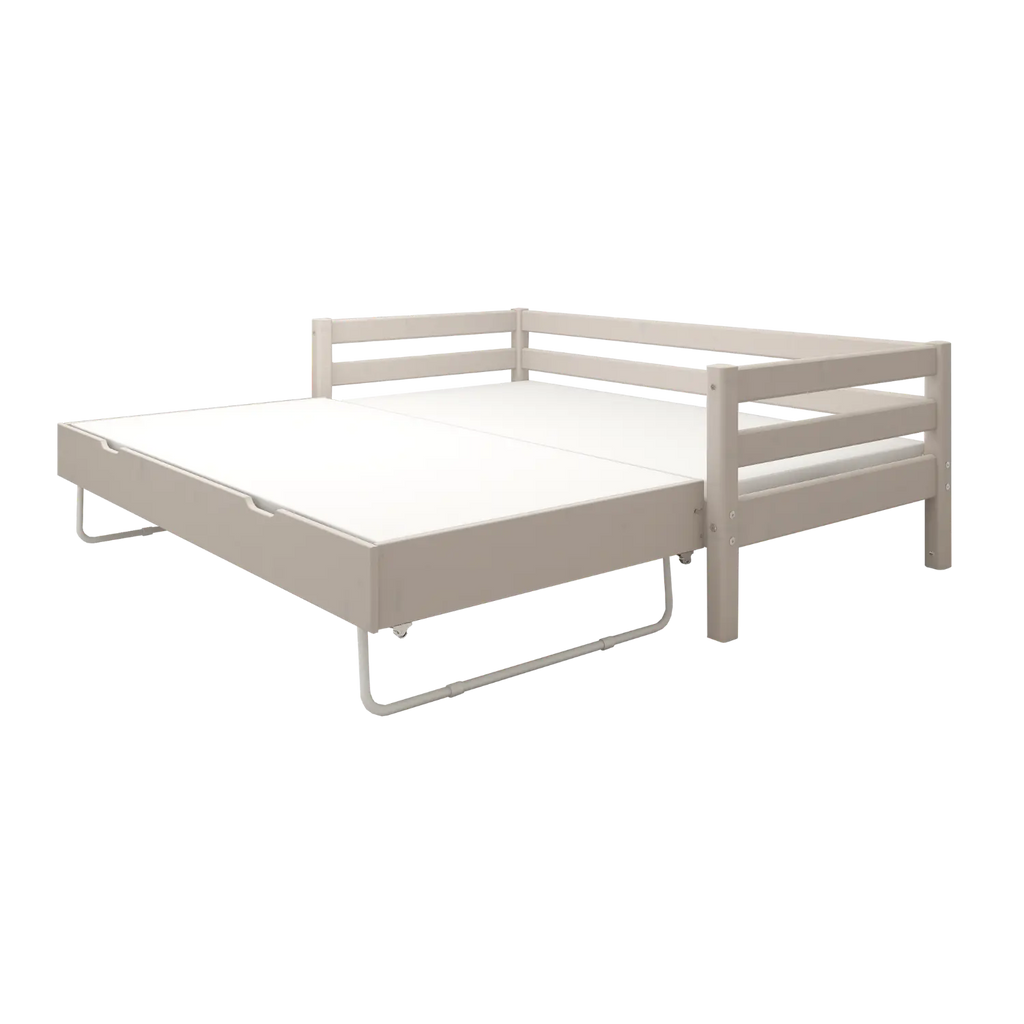 Lit simple avec lit gigogne, 90x200 cm, gris