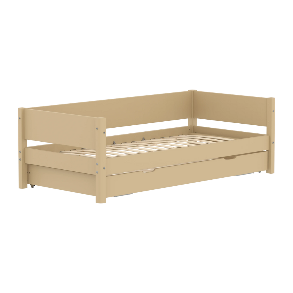Lit simple avec lit gigogne, 90x200 cm, Sable