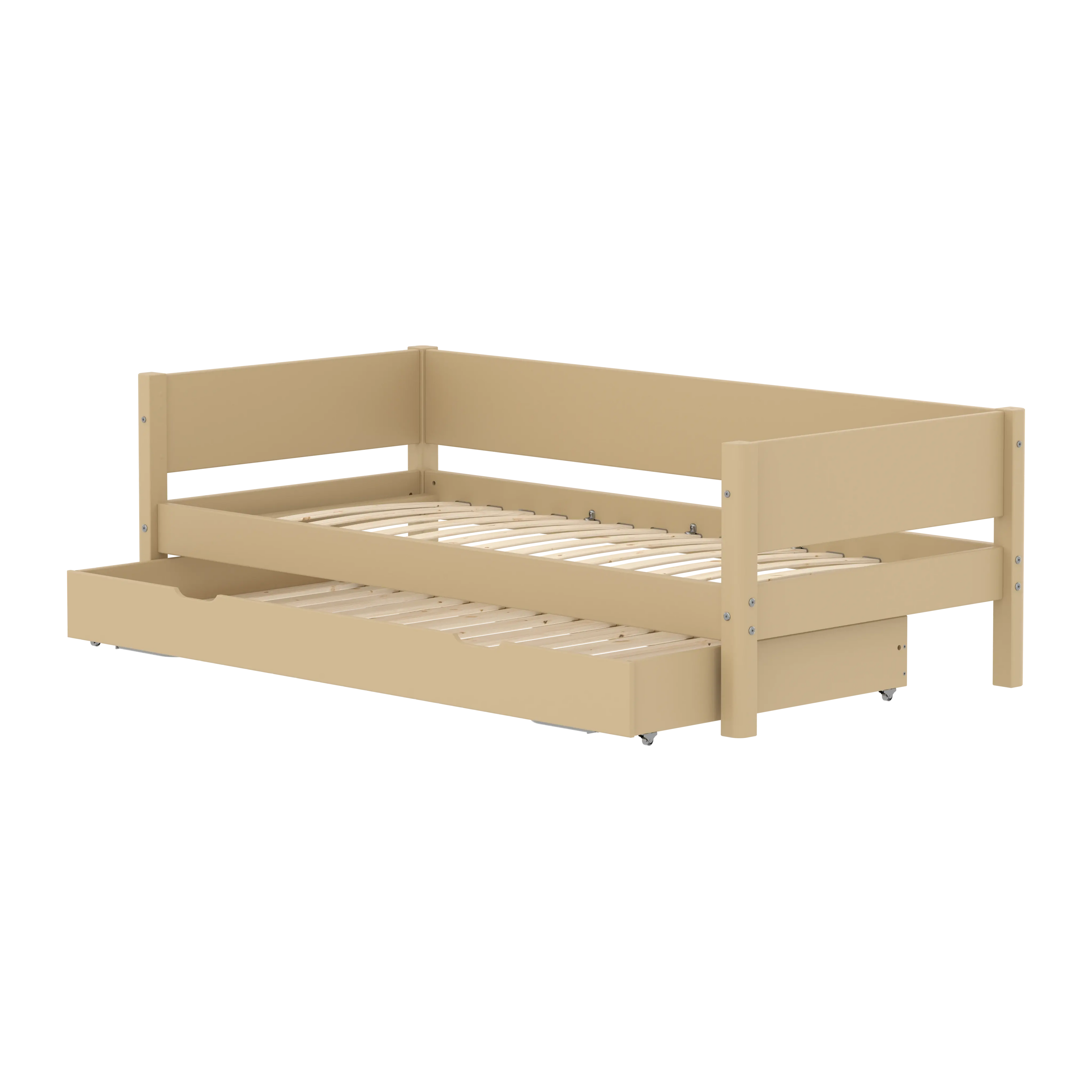 Lit simple avec lit gigogne, 90x200 cm, Sable