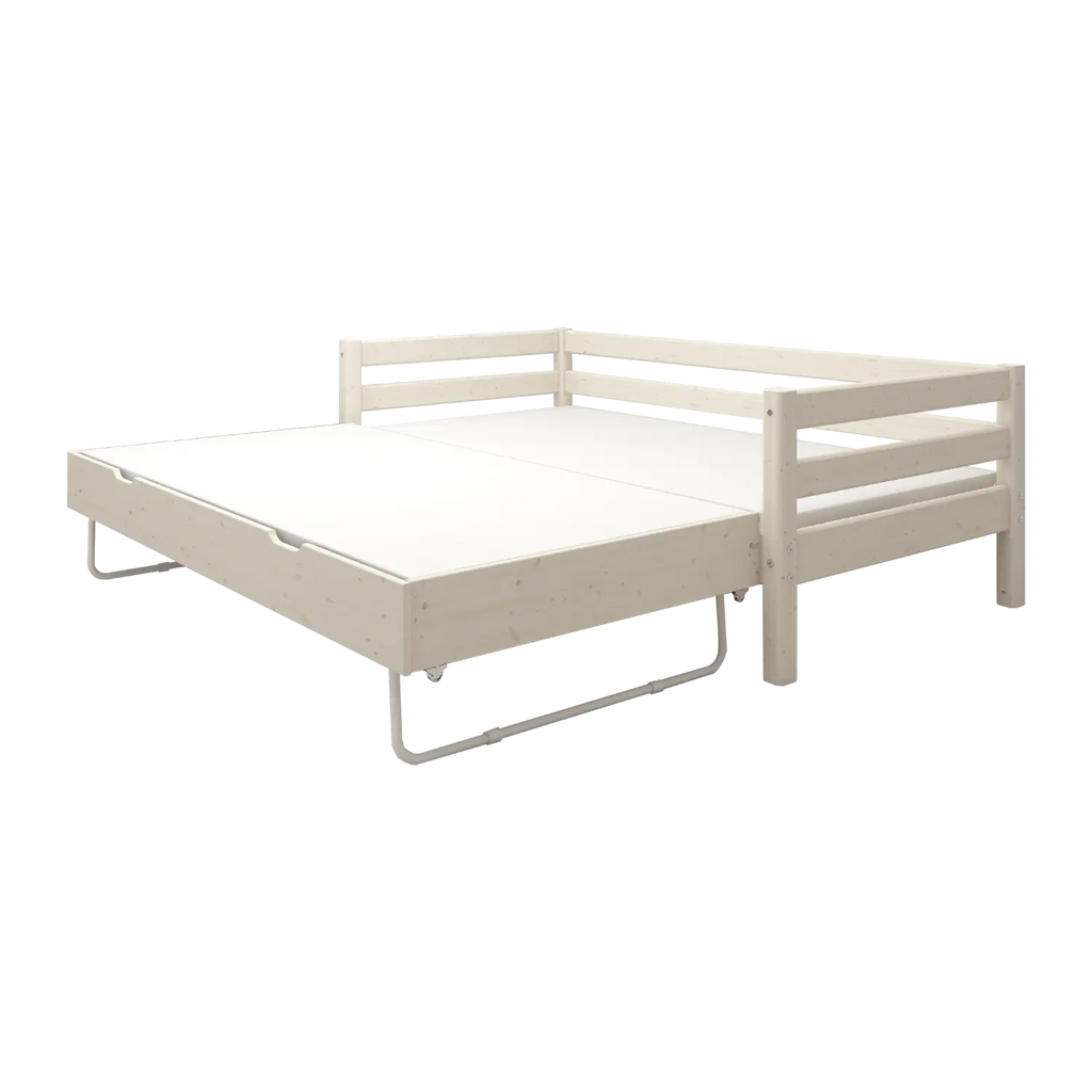 Lit simple avec lit gigogne, 90x200 cm, blanc