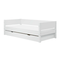 Lit simple avec lit gigogne, 90x200 cm, Blanc