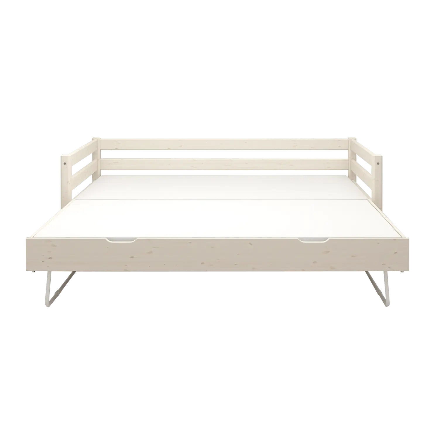 Lit simple avec lit gigogne, 90x200 cm, blanc