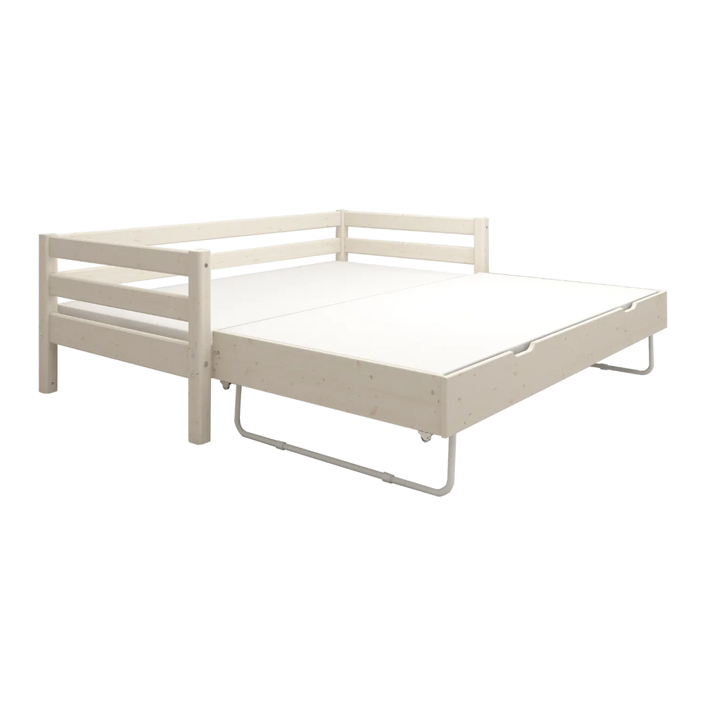 Lit simple avec lit gigogne, 90x200 cm, blanc