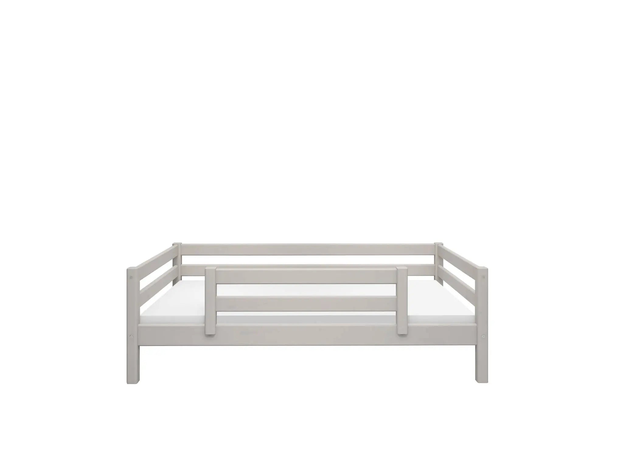Lit simple avec barrière de sécurité, 90x200 cm, Gris