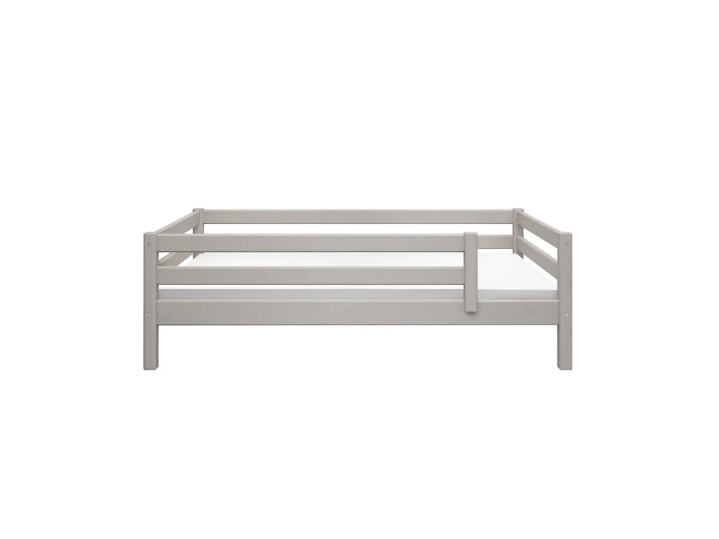 Lit simple avec barrière de sécurité, 90x200 cm, gris