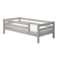 Lit simple avec barrière de sécurité, 90x200 cm, gris