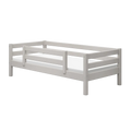 Lit simple avec barrière de sécurité, 90x200 cm, Gris