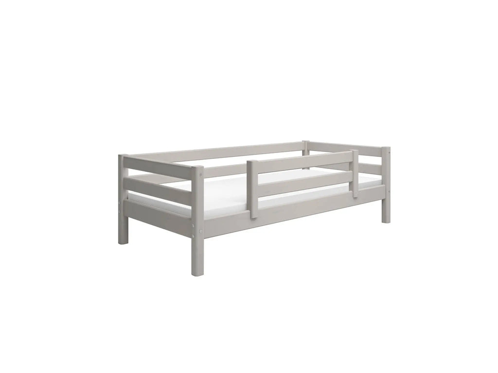 Lit simple avec barrière de sécurité, 90x200 cm, Gris