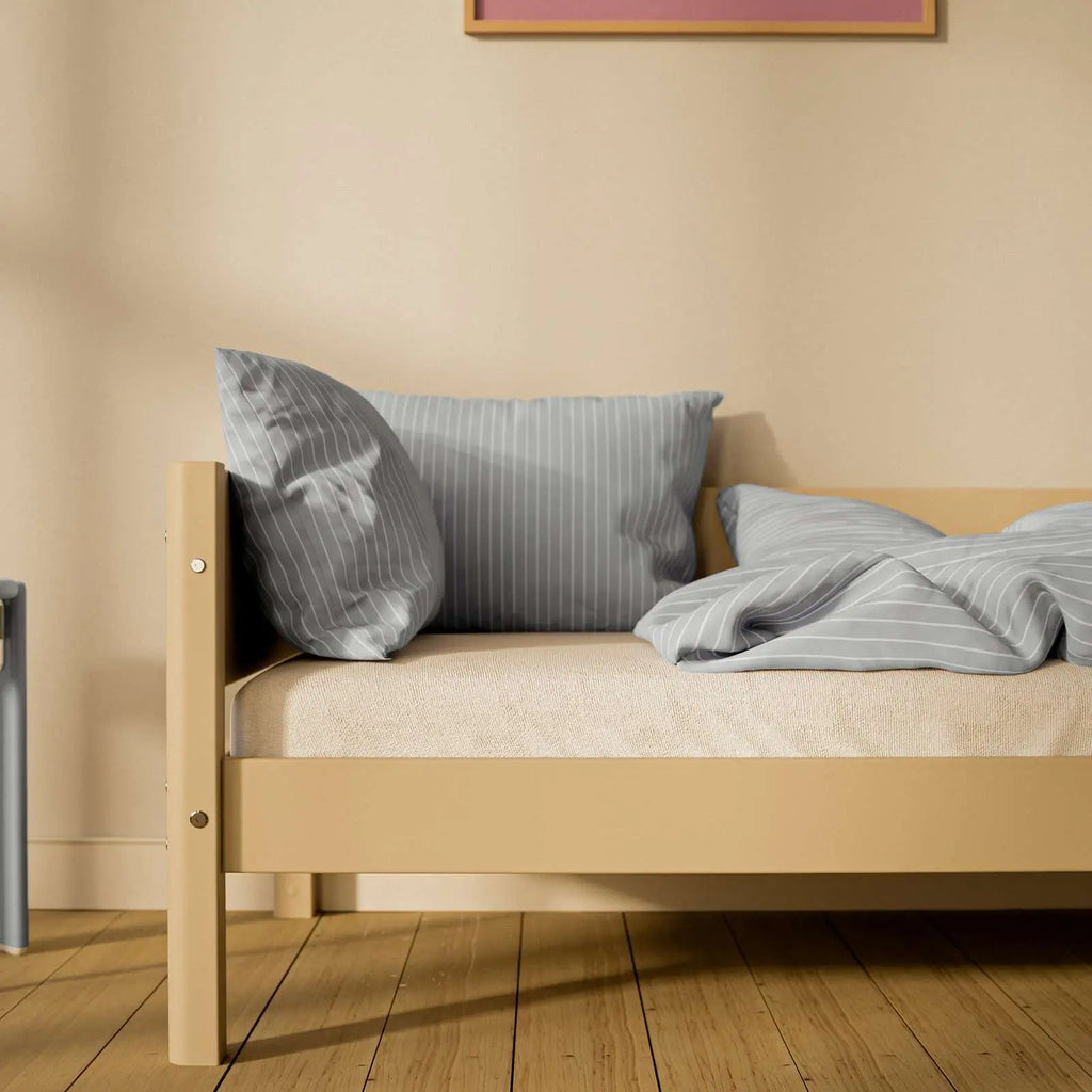Lit simple avec barrière de sécurité, 90x200 cm, Sable
