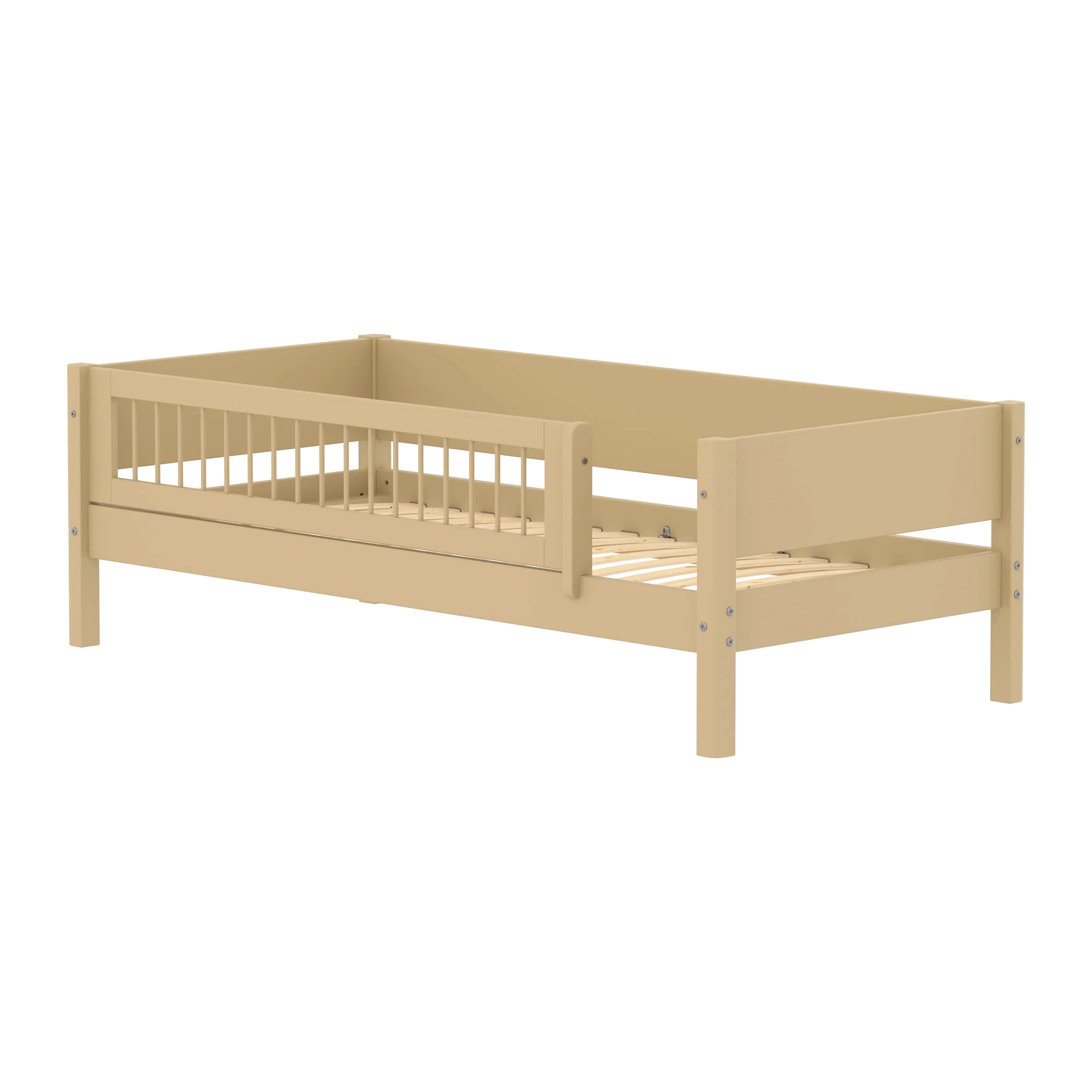 Lit simple avec barrière de sécurité, 90x200 cm, Sable