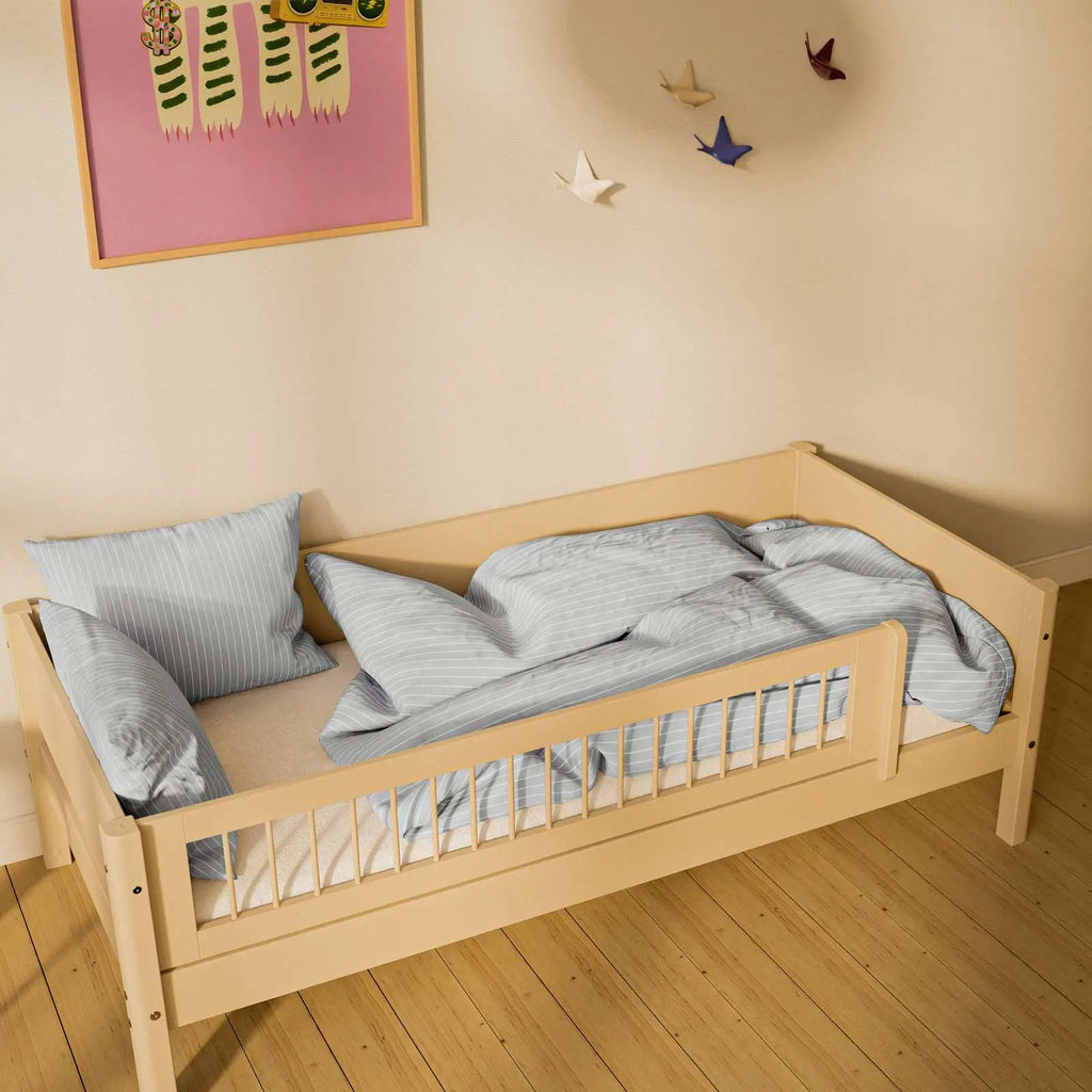 Lit simple avec barrière de sécurité, 90x200 cm, Sable