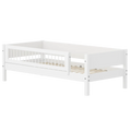 Lit simple avec barrière de sécurité, 90x200 cm, Blanc