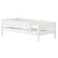 Lit simple avec barrière de sécurité, 90x200 cm, Blanc