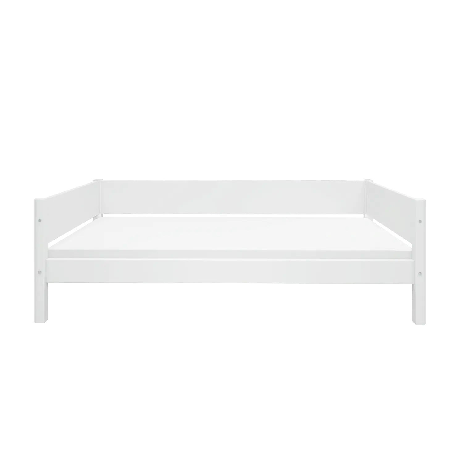 Lit simple avec barrière de sécurité, 90x200 cm, Blanc