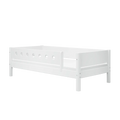 Lit simple avec barrière de sécurité, 90x200 cm, Blanc