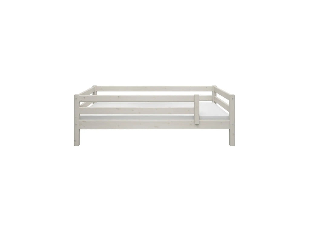 Lit simple avec barrière de sécurité, 90x200 cm, Blanc