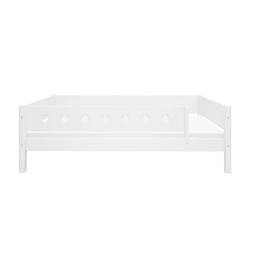 Lit simple avec barrière de sécurité, 90x200 cm, Blanc
