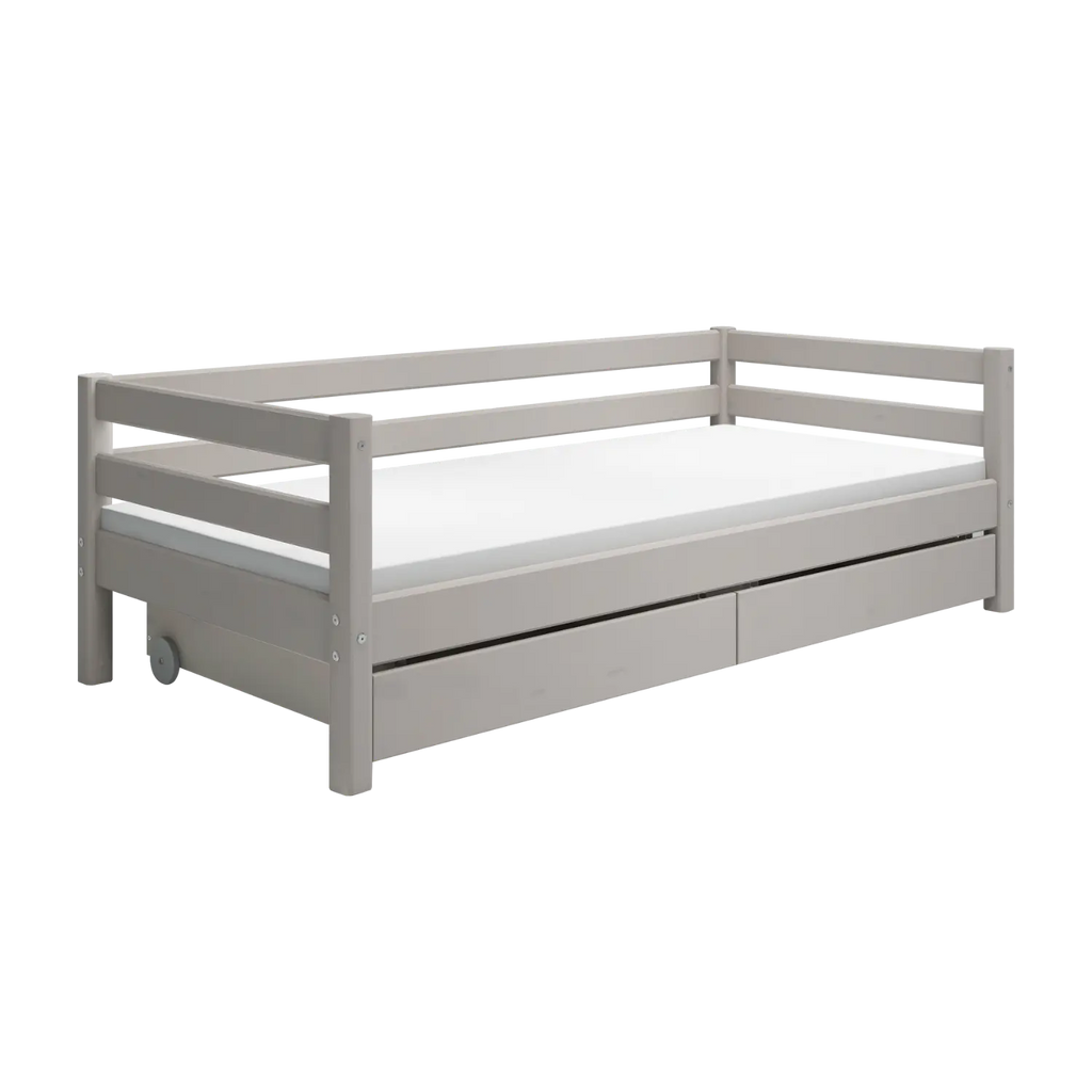 Lit simple avec rangement, 90x200 cm, Gris