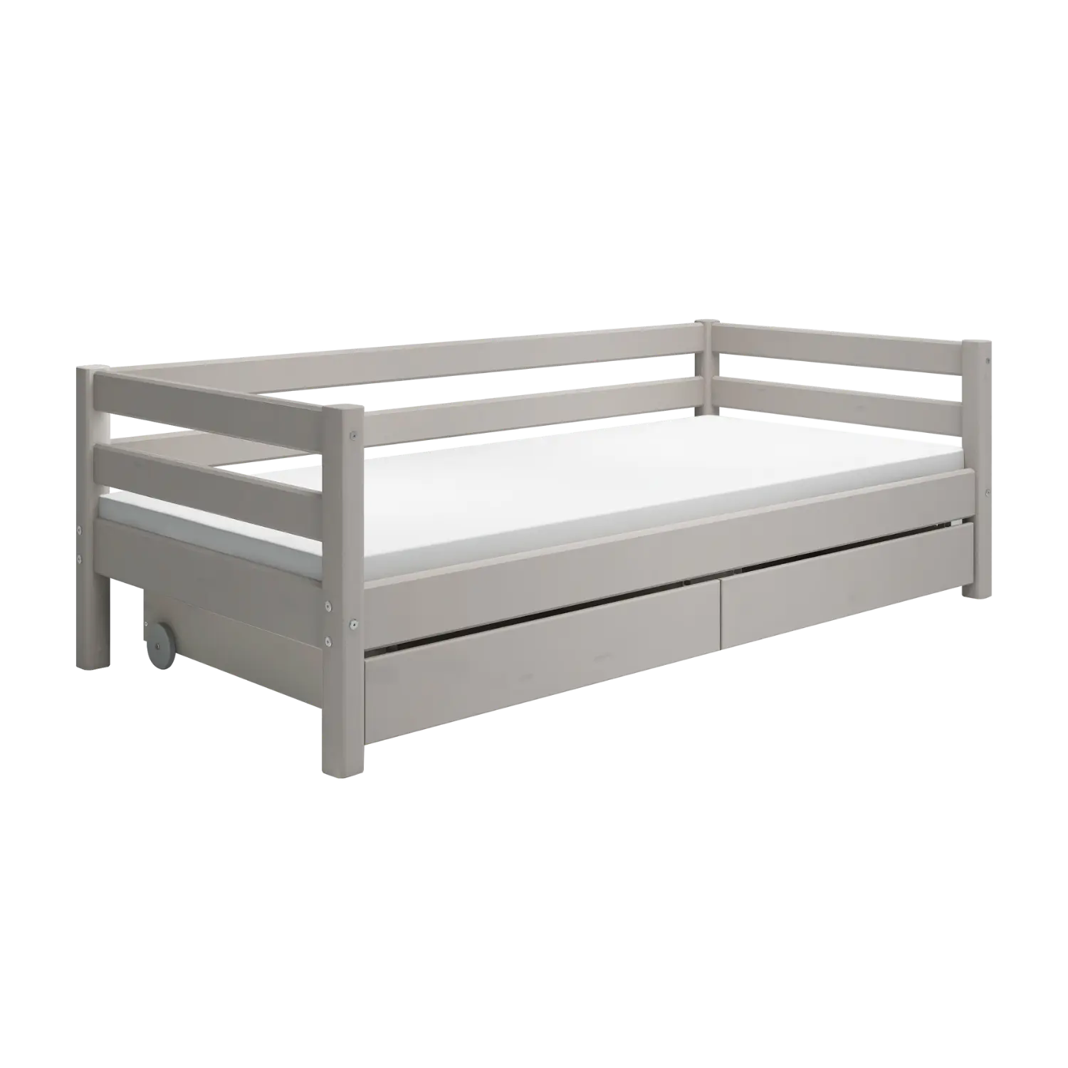 Lit simple avec rangement, 90x200 cm, Gris