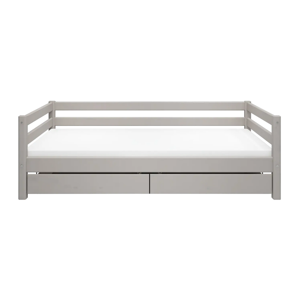 Lit simple avec rangement, 90x200 cm, Gris