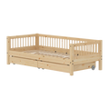 Lit simple avec rangement, 90x200 cm, Pin