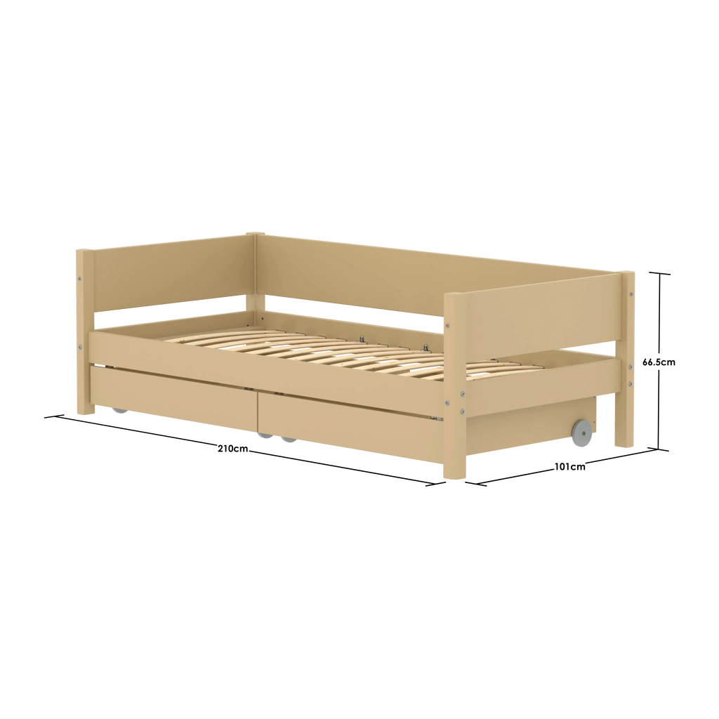 Lit simple avec rangement, 90x200 cm, Sable