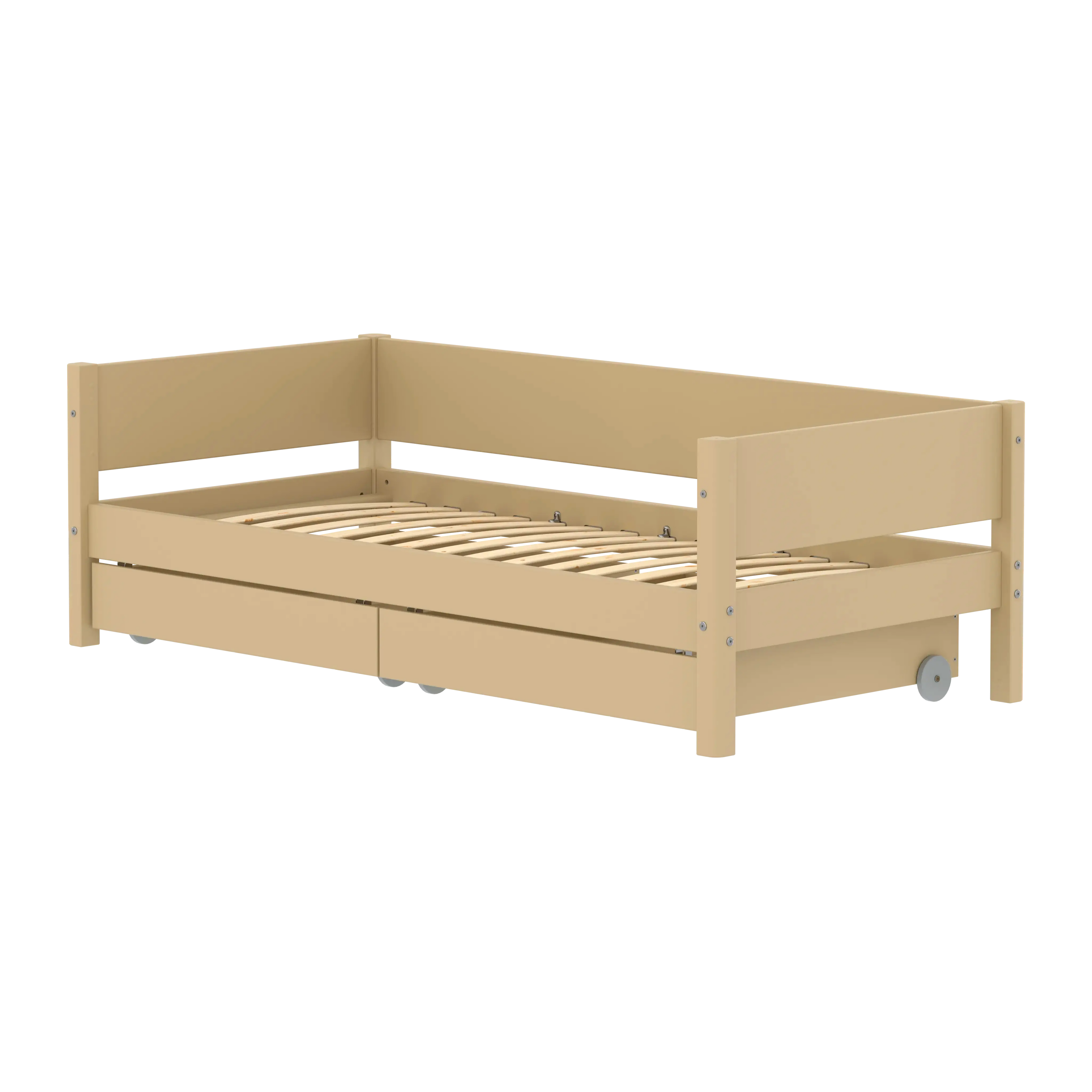 Lit simple avec rangement, 90x200 cm, Sable