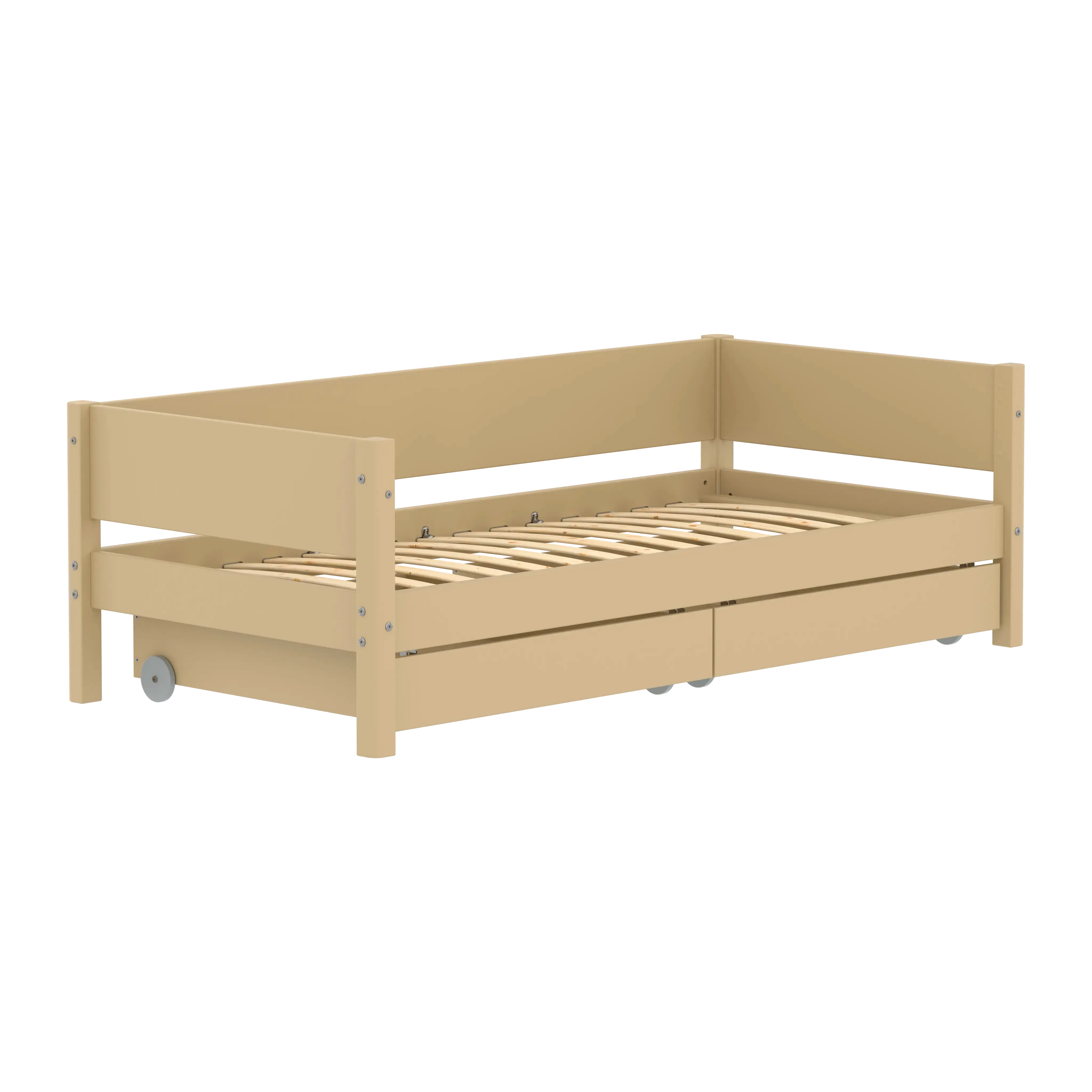Lit simple avec rangement, 90x200 cm, Sable