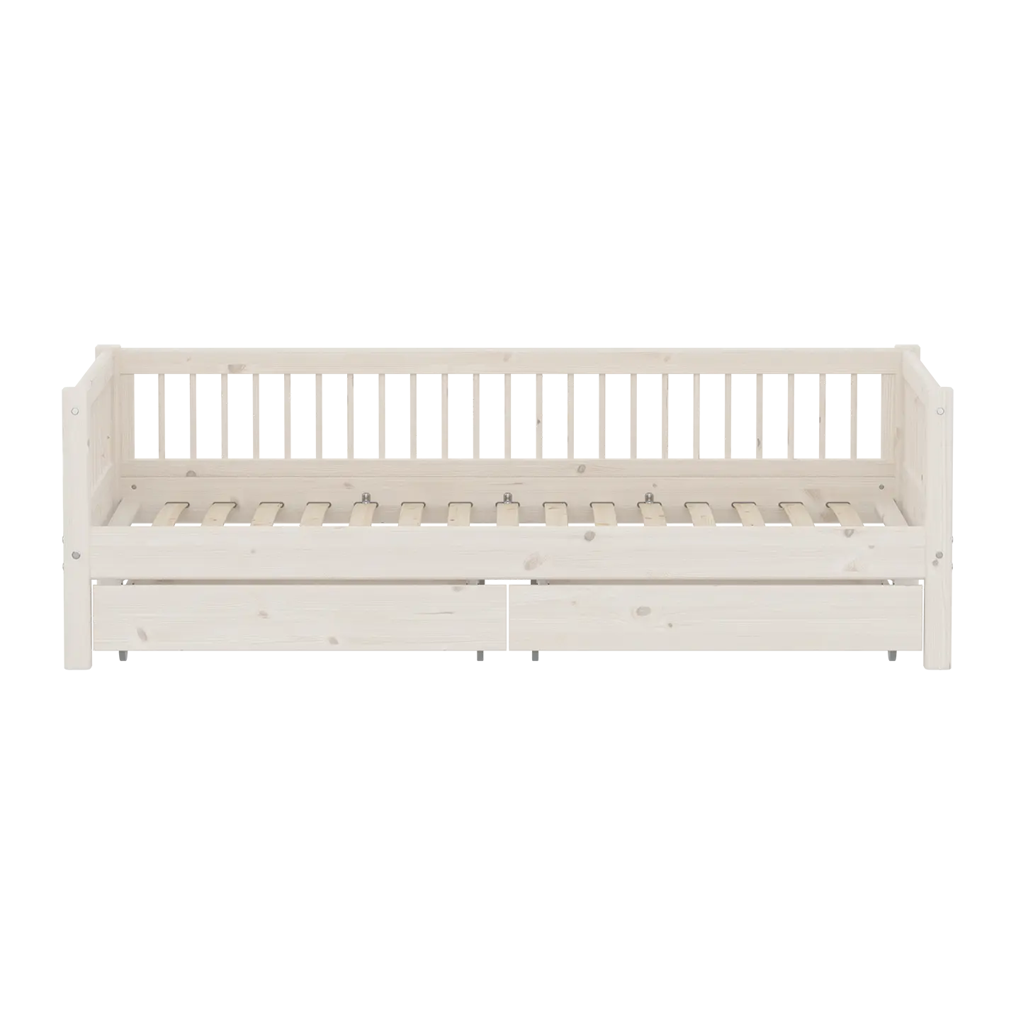 Lit simple avec rangement, 90x200 cm, Blanc