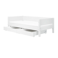 Lit simple avec rangement, 90x200 cm, Blanc