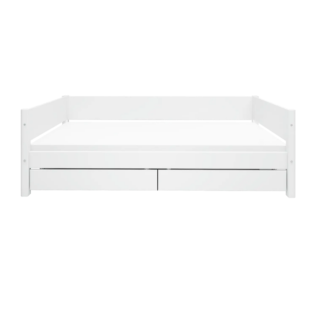 Lit simple avec rangement, 90x200 cm, Blanc