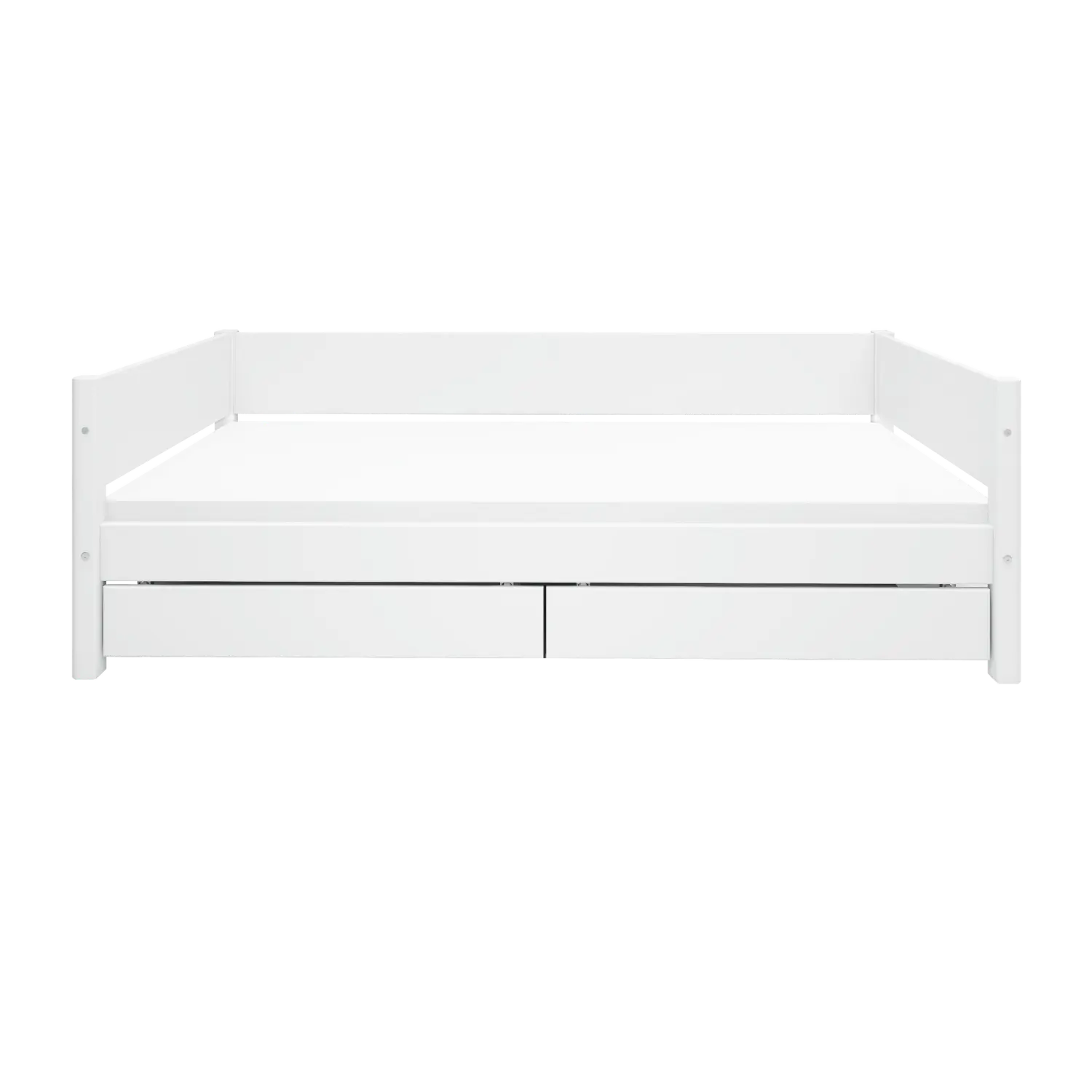 Lit simple avec rangement, 90x200 cm, Blanc
